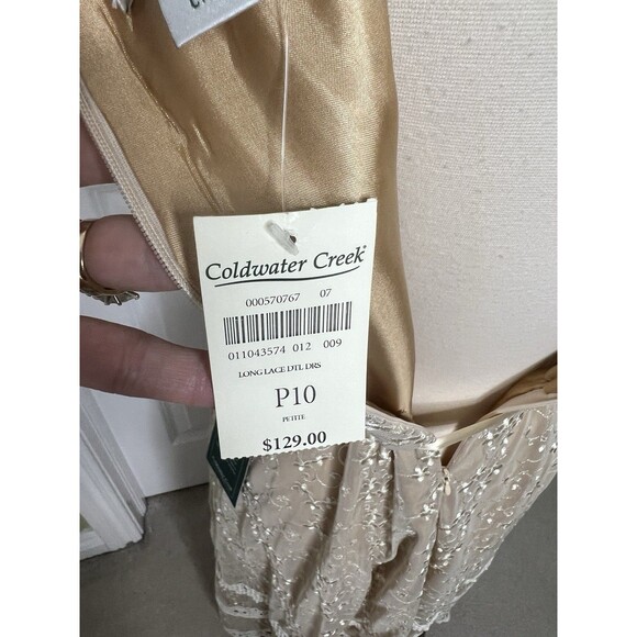 New Coldwater Creek Petite Ivory Layer Lace Dress Cottagecore Romantic fairy 10P - Picture 7 of 12